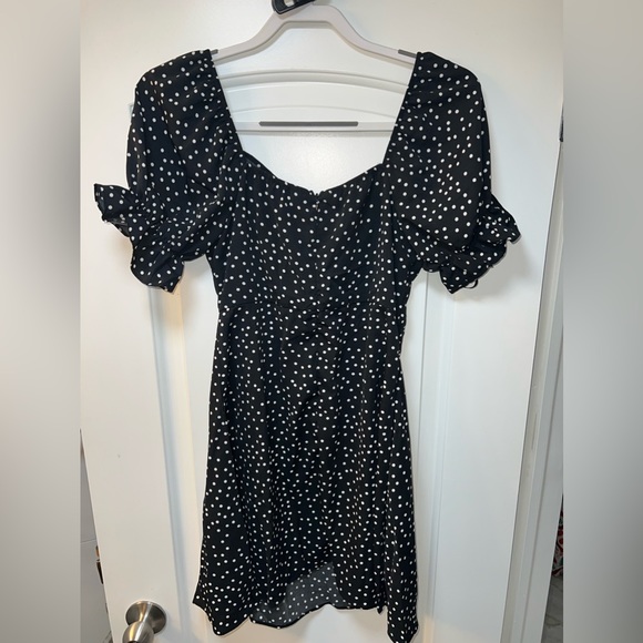 Black polka dot mini dress - Picture 2 of 2
